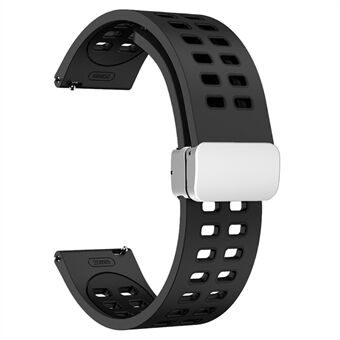 Siliconen horlogeband voor Huami Amazfit GTR Mini / Bip 3 / Bip 3 Pro , 20 mm tweekleurige magnetische band met zilveren vouwgesp