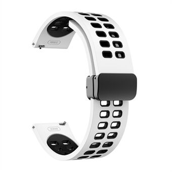 Siliconen horlogeband voor Garmin Forerunner 265 / Honor Watch GS 3i, 22 mm tweekleurige magnetische band met zwarte vouwgesp