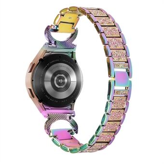 Steel band voor Samsung Galaxy Watch4 40 mm 44 mm / Watch4 Classic 42 mm 46 mm, 3-kraal strass decor horlogebandje met connector - meerkleurig