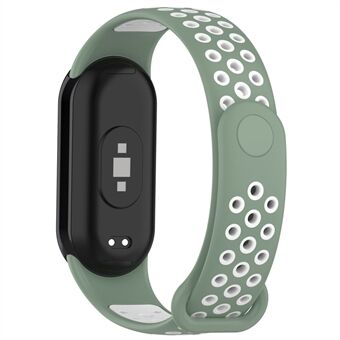 Voor Xiaomi Smart Band 8 Siliconen horlogeband Tweekleurige sportband met siliconen plug