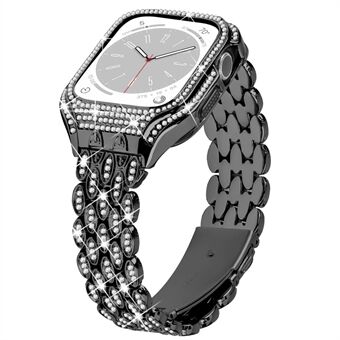 Voor Apple Watch Series 6 5 4 SE (2022) SE 40 mm horlogeband roestvrij Steel strass decorband met horlogekast