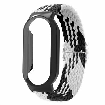 Voor Xiaomi Smart Band 8 Gevlochten nylon horlogeband Elastische polsband met horlogekast en schermbeschermer