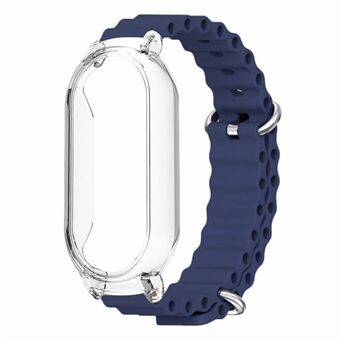 Voor Xiaomi Smart Band 8 siliconen horlogeband verstelbare oceaan horlogeband met transparante behuizing