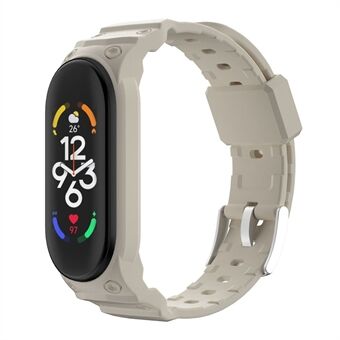Voor Xiaomi Mi Band 5 / 6 / 7 Geïntegreerde TPU horlogekast Polsband vervangende horlogeband