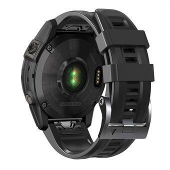 Voor Garmin Tactix 7 Pro / Fenix ​​7X / Fenix ​​​​6X Pro siliconen horlogeband 26 mm polsband met zwarte gesp