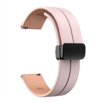 Magnetische horlogeband voor Garmin vivomove Trend / Style / Luxe, 20 mm siliconen tweekleurige sportbandjes met zwarte vouwgesp