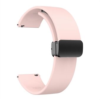 Voor Garmin Venu / Venu Sq / Venu Sq 2 / Venu 2 Plus horlogeband 20 mm siliconen polsband met magnetische opvouwbare zwarte gesp