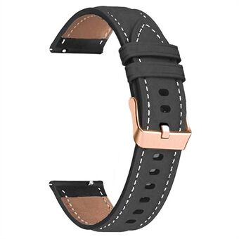 Voor Garmin Forerunner 265S / 255S / Venu 2S horlogeband 18 mm lederen polsband, roségouden gesp