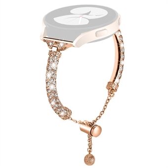 20 mm horlogeband voor Samsung Galaxy Watch 6 40 mm 44 mm, strass decor armband koperen polsbandje