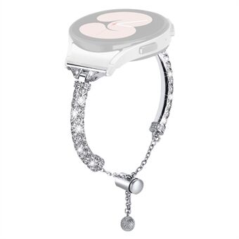 Metalen horlogeband voor Samsung Galaxy Watch 6 40 mm 44 mm, strass decor koperen bandarmband met connector