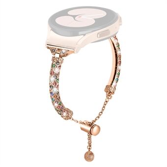 Koperen horlogeband voor Samsung Galaxy Watch4 40 mm 44 mm / Watch4 Classic 42 mm 46 mm / Watch 5 40 mm 44 mm, strass-decorarmband met connector