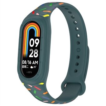 Voor Xiaomi Smart Band 8 Geïntegreerde siliconen band Kleurrijke gevlekte vervangende polsband