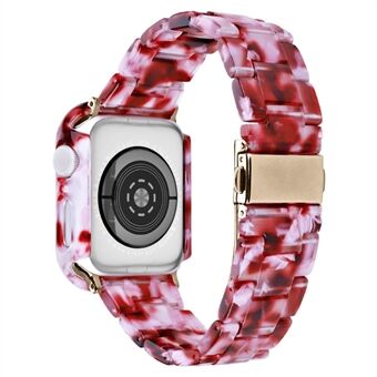 Voor Apple Watch Series 7 / 8 45 mm hars horlogebandset met hoes Smart Watch vervangende band