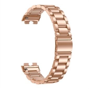 Voor Huawei Band 8 metalen horlogebandriem roestvrij Steel horlogeband - roségoud