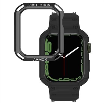 Voor Apple Watch Series 8/7 45mm / 6/5/4 / SE / SE (2022) 44mm 2-in-1 TPU Horlogeband Horlogekast met PC Top Cover