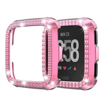 Dubbele rij Strass Decor PC Frame Bumper beschermhoes voor Fitbit Versa