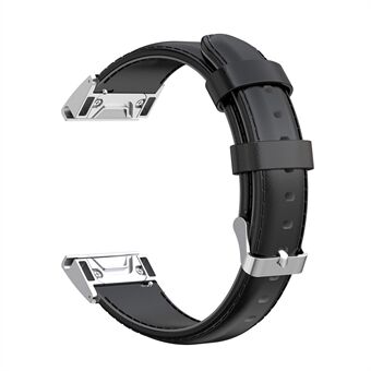 26 mm oliewastextuur rundlederen horlogeband voor Garmin Fenix 6X Pro