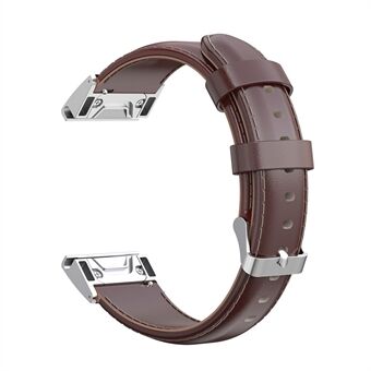 26 mm oliewastextuur rundlederen horlogeband voor Garmin Fenix 6X Pro