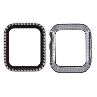 Galvaniserende Steentjes Decor PC Frame Gehard Glas Beschermhoes voor Apple Watch Series 1/2/3 42mm