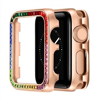 Kast van aluminiumlegering met kleurrijke strass voor Apple Watch Series 4/5/6 / SE 44 mm