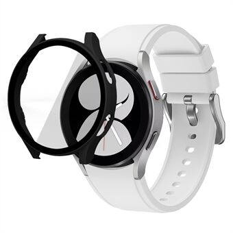 Rondom met rubber beklede harde pc-cover met aanraakgevoelige schermbeschermer van gehard glas voor Samsung Galaxy Watch4 44 mm