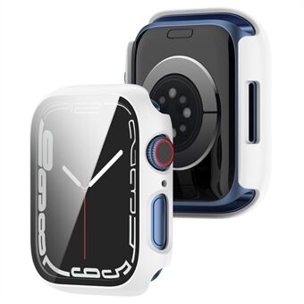 2-in-1 Scratch pc-hoes met gehard glazen schermbeschermer voor Apple Watch Series 7 41 mm