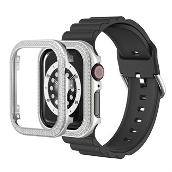 Zinklegering + Stijlvolle Strass Decor Case Cover voor Apple Watch SE / Series 6/5/4 40 mm - Zilver