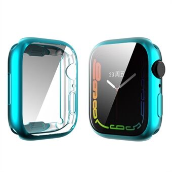 ENKAY Volledige bescherming gegalvaniseerde TPU Smart Watch-hoes met 9H-schermbeschermer van gehard glas voor Apple Watch Series 7 41 mm