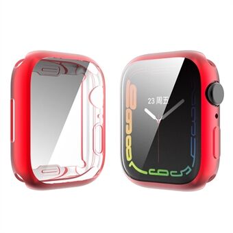 ENKAY Volledige bescherming gegalvaniseerde TPU Smart Watch-hoes met 9H-schermbeschermer van gehard glas voor Apple Watch Series 7 41 mm