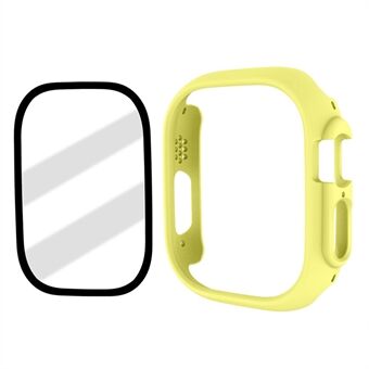 Voor Apple Watch Ultra 49mm Rubberen Matte Hard PC Case Anti Scratch Bumper Frame Cover met Gehard Glas Film