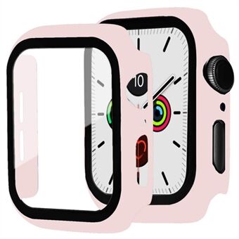 PC met mat frame + gehard glas beschermt de horlogekast voor Apple Watch Series 4 40 mm