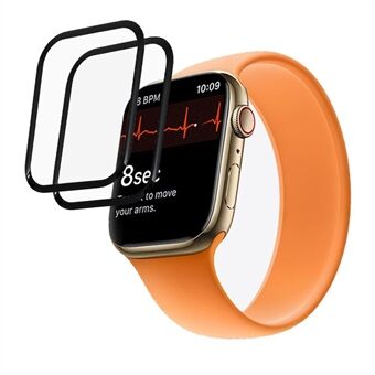 2 stks / set 3D volledige dekking PMMA screenprotector HD heldere film voor Apple Watch Series 7 45mm