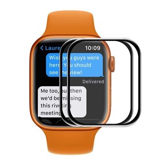 ENKAY 2 stks / pak Full Size Full Adhesive High Definition Gebogen Hot Buigen Gehard Glas Screen Protector voor Apple Watch Series 7 45mm