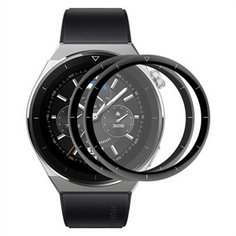 ENKAY 2 stks/set voor Huawei Watch GT 3 Pro 46 mm hydrofoob 3D gebogen zacht PC- Edge + PMMA Ultra Clear Beschermende Film Volledige Dekking Protector