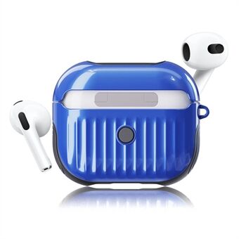 Koffer-stijl glanzend rubber gecoate PC + TPU hoofdtelefoon Oplaaddoos Beschermhoes voor Apple AirPods 3