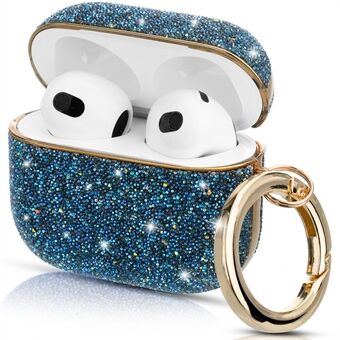 KINGXBAR Shiny Strass Oppervlak Anti-val Galvanisatie PC Beschermhoes Bluetooth Oortelefoon Cover met Sleutelhanger voor Apple AirPods 3