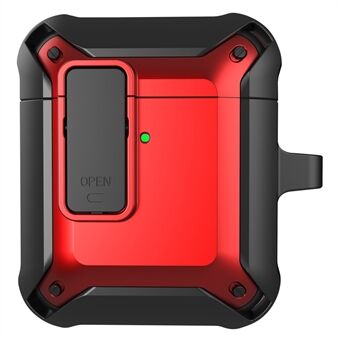 2 in 1 TPU + PC Anti-drop Oordopjes Cover Protector Schokbestendig draagbaar oplaadetui voor oortelefoons met slot / gesp voor AirPods 1/2