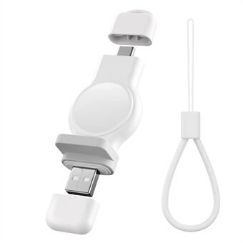 Apple Watch Compact draadloos oplaadstation met USB-A en TYPE-C voor Apple Watch 1/2/3/4/5/6/7 en SE