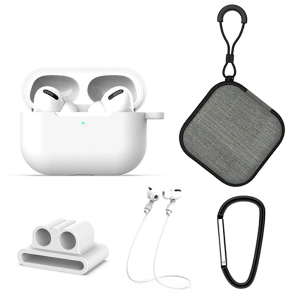 Verfrissend koppeling mesh 5 Stks/set Voor Apple AirPods Pro 2 Opladen Case Cover Headset Siliconen  Case Protector Set Met Oordopjes Houder/Anti-verloren Nekkoord/Gesp