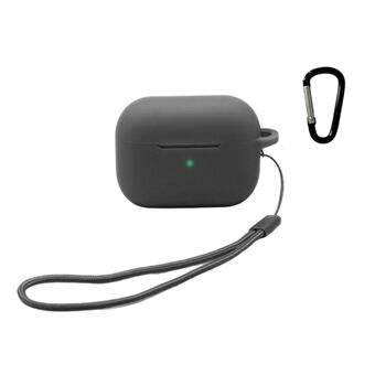 Voor Apple AirPods Pro 2 Oortelefoon Siliconen Case Bluetooth Oordopjes Opladen Doos Anti-drop Cover met Draagriem en Karabijnhaak