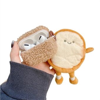 Voor Apple AirPods Pro Bluetooth Oortelefoon TPU Case Fluff Pluche Oordopjes Beschermhoes met Cartoon Toast Portemonnee: