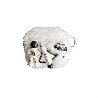 Voor Apple AirPods 3 Cartoon Astronaut / Spacecraft / Rocket Fluff + TPU Shell beschermhoes met haak