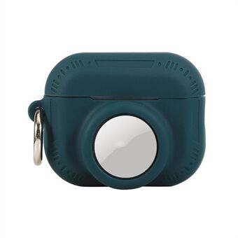 Voor AirPods Pro 2 + AirTag 2-in-1 siliconen beschermhoes Anti-drop case met Ring