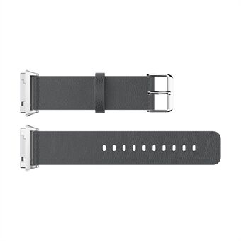 Litchi Texture-band van echt leer met connector voor Fitbit Ionic