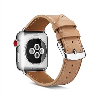 Toplaag koeienhuid lederen horlogeband onderdeel vervanging voor Apple Watch Series 5 4 44mm, Series 3/2/1 42mm