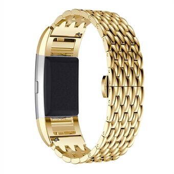 Luxe Steel horlogeband met drakentextuurband voor Fitbit Charge 2
