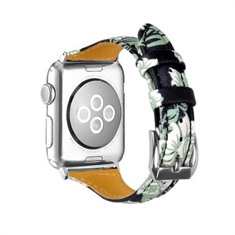 Echt lederen Vvid patroon horlogeband voor Apple Watch Series 5 4 44mm / Series 3 2 1 42mm