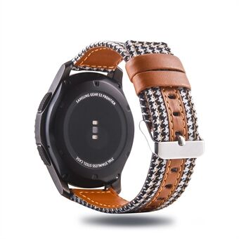 Doek en lederen horlogeband voor 22 mm Smart Watch