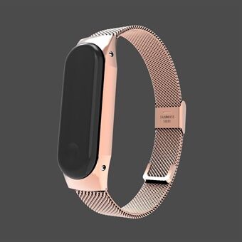 Voor Xiaomi Mi Band 3 Steel magnetische gesp horlogeband - rosé goud