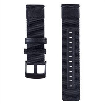 Universal 22 mm nylon geweven met lederen polsband voor Samsung Galaxy Watch 46 mm enz.